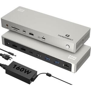 Minthouz Thunderbolt 4 Dock with 160W Adapter, 8K@60Hz Single or Triple 4K